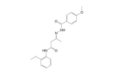 (3E)-N-(2-Ethylphenyl)-3-[(4-methoxybenzoyl)hydrazono]butanamide