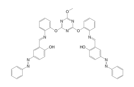 2,2'-((1E,1'E)-((((6-methoxy-1,3,5-triazine-2,4-diyl)bis(oxy))bis(2,1-phenylene))bis(azanylylidene))bis(methanylylidene))bis(4-((E)-phenyldiazenyl)phenol)