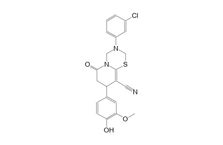 2H,6H-pyrido[2,1-b][1,3,5]thiadiazine-9-carbonitrile, 3-(3-chlorophenyl)-3,4,7,8-tetrahydro-8-(4-hydroxy-3-methoxyphenyl)-6-oxo-