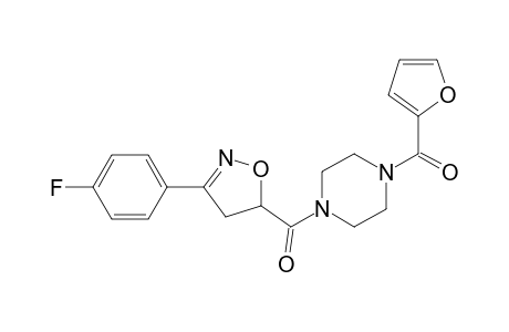 Piperazine, 1-[[3-(4-fluorophenyl)-4,5-dihydro-5-isoxazolyl]carbonyl]-4-(2-furanylcarbonyl)-