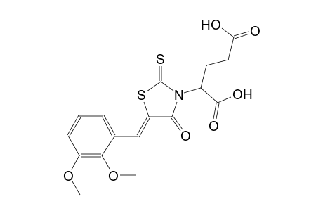 2-[(5Z)-5-(2,3-dimethoxybenzylidene)-4-oxo-2-thioxo-1,3-thiazolidin-3-yl]pentanedioic acid