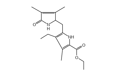 5-[(3,4-dimethyl-5-oxo-3-pyrrolin-2-yl)methyl]-4-ethyl-3-methyl-2-pyrrolecarboxylic acid, ethyl ester
