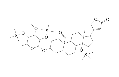 Card-20(22)-enolide, 3-[[6-deoxy-3-O-methyl-2,4-bis-O-(trimethylsilyl)-.alpha.-L-glucopyranosyl]oxy]-19-oxo-14-[(trimethylsilyl)oxy]-, (3.beta.,5.beta.)-