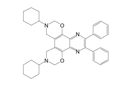 2,3,4,5,6,7-Hexahydro-3,6-dicyclohexyl-10,11-diphenyl-bis-[1,3]-oxazino[6,5-F:5',6'-H]quinoxaline