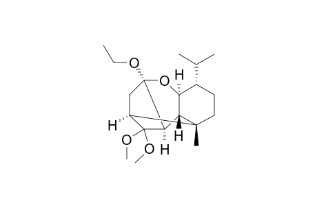 (1S*,3R*,,5R*,7R*,8R*,9R*,12R*)-3-Ethoxy-12-isopropyl-6,6-dimethoxy-9-methyl-2-oxatetracyclo[6.4.0.0(3,7).0(5,9)]dodecane