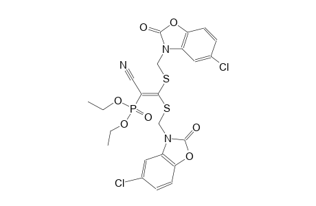 diethyl 2,2-bis{[(5-chloro-2-oxo-1,3-benzoxazol-3(2H)-yl)methyl]sulfanyl}-1-cyanovinylphosphonate