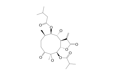 4-BETA,8-ALPHA-DIHYDROXY-5-BETA-IXOBUTYRYLOXY-9-BETA-3-METHYLBUTYRYLOXY-3-OXO-GERMACRAN-7-BETA,12-ALPHA-OLIDE