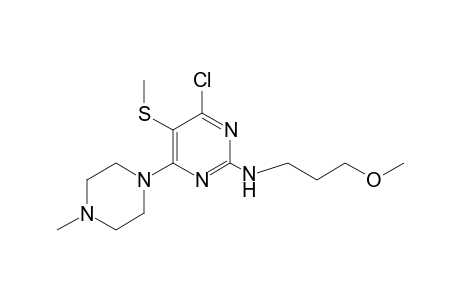 4-chloro-2-[(3-methoxypropyl)amino]-6-(4-methyl-1-piperazinyl)-5-(methylthio)pyrimidine
