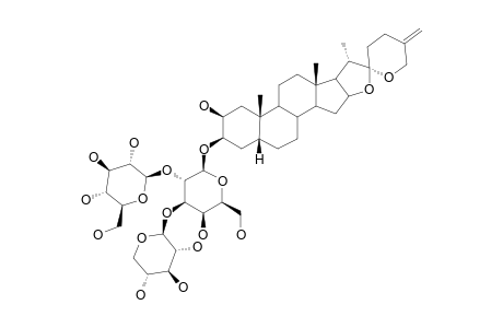 SCHIDEGERA-SAPONIN-C1;SCHILIGERA-GENIN-C-3-O-BETA-D-XYLOPYRANOSYL-(1->3)-[BETA-D-GLUCOPYRANOSYL-(1->2)]-BETA-D-GALACTO-PYRANOSYDE;5-BETA-SPIROST-25