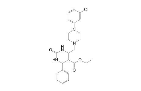 5-pyrimidinecarboxylic acid, 6-[[4-(3-chlorophenyl)-1-piperazinyl]methyl]-1,2,3,4-tetrahydro-2-oxo-4-phenyl-, ethyl ester