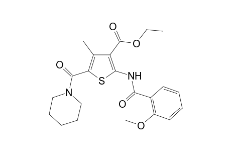 2-[[(2-methoxyphenyl)-oxomethyl]amino]-4-methyl-5-[oxo(1-piperidinyl)methyl]-3-thiophenecarboxylic acid ethyl ester