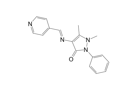 1,5-Dimethyl-2-phenyl-4-([(E)-4-pyridinylmethylidene]amino)-1,2-dihydro-3H-pyrazol-3-one