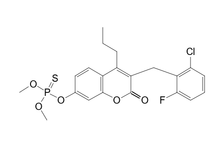 3-(2-chloro-6-fluorobenzyl)-7-hydroxy-4-propylcoumarin, O-ester with O,O-dimethyl phosphorothioate