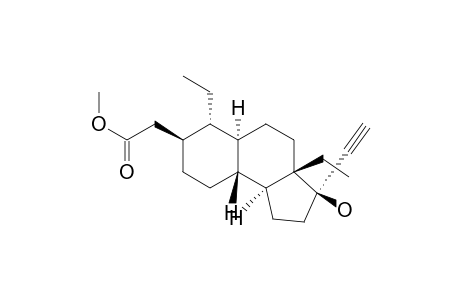 1H-Benz[e]indene-7-acetic acid, 3a,6-diethyl-3-ethynyldodecahydro-3-hydroxy-, methyl ester, [3R-(3.alpha.,3a.alpha.,5a.beta.,6.beta.,7.a lpha.,9a.alpha.,9b.beta.)]-