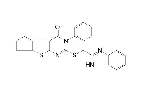 2-[(1H-benzimidazol-2-ylmethyl)sulfanyl]-3-phenyl-3,5,6,7-tetrahydro-4H-cyclopenta[4,5]thieno[2,3-d]pyrimidin-4-one