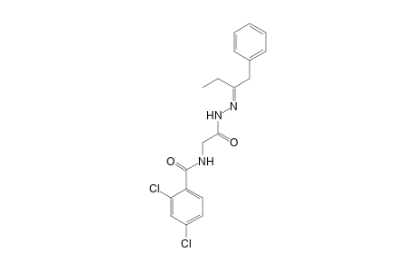 2,4-bis(chloranyl)-N-[2-oxidanylidene-2-[(2E)-2-(1-phenylbutan-2-ylidene)hydrazinyl]ethyl]benzamide