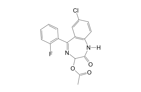 Acetic acid, ester with 7-chloro-1,3-dihydro-5-(o-fluorophenyl)-3-hydroxy-2H-1,4-benzodiazepin-2-one