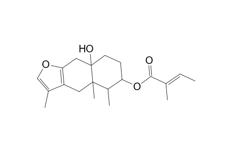 2-Butenoic acid, 2-methyl-, 4,4a,5,6,7,8,8a,9-octahydro-8a-hydroxy-3,4a,5-trimethylnaphtho[2,3-b]furan-6-yl ester