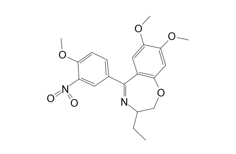 2,3-dihydro-7,8-dimethoxy-3-ethyl-5-(4-methoxy-3-nitrophenyl)-1,4-benzoxazepine