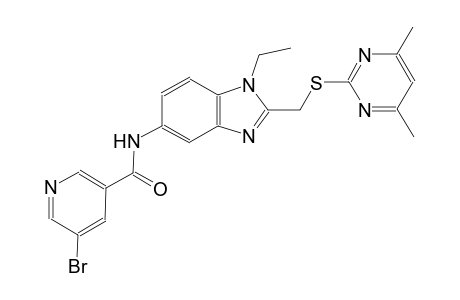 3-pyridinecarboxamide, 5-bromo-N-[2-[[(4,6-dimethyl-2-pyrimidinyl)thio]methyl]-1-ethyl-1H-benzimidazol-5-yl]-