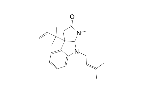 DEBROMOFLUSTRAMIDE-A;3A-(2-METHYL-3-BUTEN-2-YL)-8-(3-METHYL-2-BUTEN-1-YL)-2-OXO-2,3,3A,8A-TETRAHYDRO-8H-PYRROLO-[2,3-B]-INDOLE