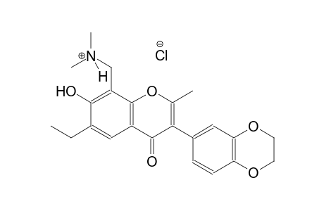 [3-(2,3-dihydro-1,4-benzodioxin-6-yl)-6-ethyl-7-hydroxy-2-methyl-4-oxo-4H-chromen-8-yl]-N,N-dimethylmethanaminium chloride