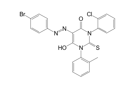 5-[(p-bromophenyl)azo]-3-(o-chlorophenyl)-2-thio-1-o-tolylbarbituric acid