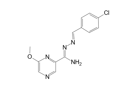 Pyrazine-2-carboximidic acid, 6-methoxy-, [(4-chlorophenyl)methylene]hydrazide