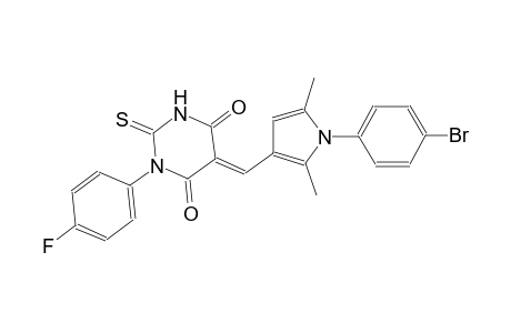 (5E)-5-{[1-(4-bromophenyl)-2,5-dimethyl-1H-pyrrol-3-yl]methylene}-1-(4-fluorophenyl)-2-thioxodihydro-4,6(1H,5H)-pyrimidinedione