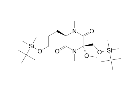 2,5-Piperazinedione, 3-[[[(1,1-dimethylethyl)dimethylsilyl]oxy]methyl]-6-[3-[[(1,1-dimethylethyl)dimethylsilyl]oxy]propyl]-3-methoxy-1,4-dimethyl-, trans-(.+-.)-