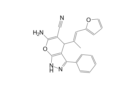 pyrano[2,3-c]pyrazole-5-carbonitrile, 6-amino-4-[(E)-2-(2-furanyl)-1-methylethenyl]-1,4-dihydro-3-phenyl-