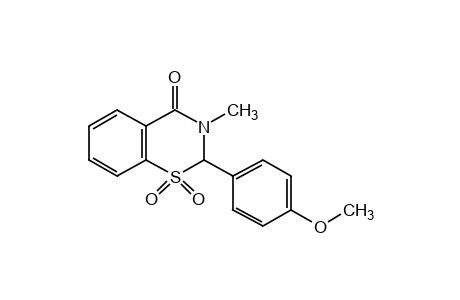 2,3-dihydro-2-(p-methoxyphenyl)-3-methyl-4H-1,3-benzothiazin-4-one, 1,1-dioxide