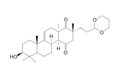 4,4,17-Trimethyl-3-.beta.-hydroxy-17-[2-(1,3-dioxolan-2-yl)ethyl]-D-homoandrostan-15,18-dione