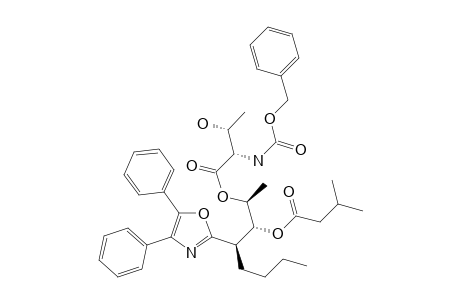 (+)-(1R,2R,3S)-2-(3-(N-Benzyloxycarbonyl-L-threonyloxy)-1-n-butyl-2-isobutylcarbonyloxybutyl)-4,5-diphenyloxazole