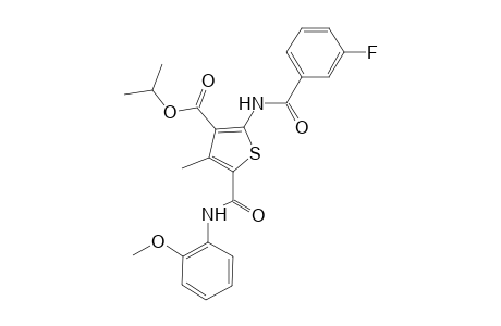 Isopropyl 2-[(3-fluorobenzoyl)amino]-5-[(2-methoxyanilino)carbonyl]-4-methyl-3-thiophenecarboxylate