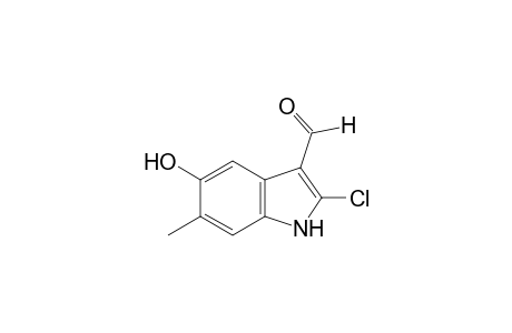 2-chloro-5-hydroxy-6-methylindole-3-carboxaldehyde