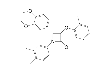 4-(3,4-Dimethoxyphenyl)-1-(3,4-dimethylphenyl)-3-(2-methylphenoxy)-2-azetidinone
