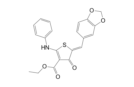 Ethyl (5Z)-2-anilino-5-(1,3-benzodioxol-5-ylmethylene)-4-oxo-4,5-dihydro-3-thiophenecarboxylate