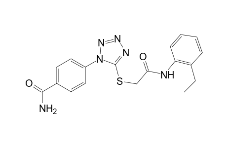 4-(5-{[2-(2-ethylanilino)-2-oxoethyl]sulfanyl}-1H-tetraazol-1-yl)benzamide