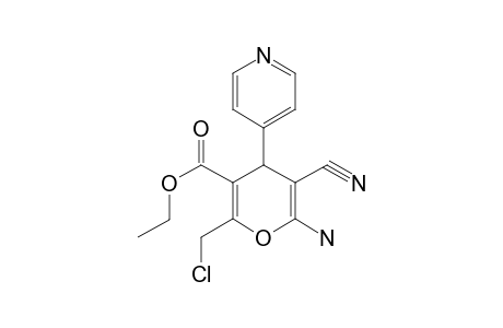 4H-Pyran-3-carboxylic acid, 6-amino-2-(chloromethyl)-5-cyano-4-(4-pyridinyl)-, ethyl ester