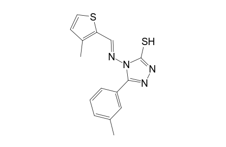 5-(3-methylphenyl)-4-{[(E)-(3-methyl-2-thienyl)methylidene]amino}-4H-1,2,4-triazol-3-yl hydrosulfide