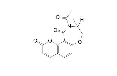 2-acetyl-3,4-dihydro-3,8-dimethyl-1H,10H-pyrano[2,3-g]-1,4-benzoxazepine-1,10-dione