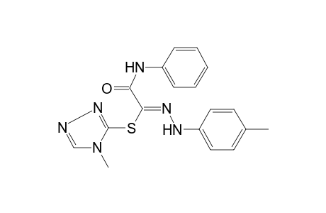 Ethanehydrazonothioic acid, N-(4-methylphenyl)-2-oxo-2-(phenylamino)-, 4-methyl-4H-1,2,4-triazol-3-yl ester