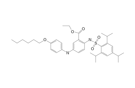 Benzoic acid, 5-[[4-(hexyloxy)phenyl]amino]-2-[[[2,4,6-tris(1-methylethyl)phenyl]sulfonyl]amino]-, ethyl ester