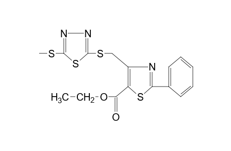 4-{{[5-(methylthio)-1,3,4-thiadiazol-2-yl]thio}methyl}-2-phenyl-5-thiazolecarboxylic acid, ethyl ester