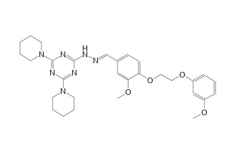 benzaldehyde, 3-methoxy-4-[2-(3-methoxyphenoxy)ethoxy]-, [4,6-di(1-piperidinyl)-1,3,5-triazin-2-yl]hydrazone