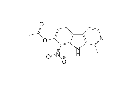 8-NITRO-7-ACETYLOXY-1-METHYL-9H-PYRIDO-[3,4-B]-INDOLE-(8-NITRO-7-ACETOXY-HARMOL)