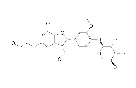 (7S,8S)-DIHYDRO-3'-HYDROXY-8-HYDROXYMETHYL-7-(4-HYDROXY-3-METHOXYPHENYL)-1'-BENZOFURANPROPANOL-4-O-ALPHA-L-RHAMNOPYRANOSIDE