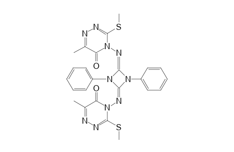 1,3-Diphenyl-2,4-bis[(3'-methylsulfanyl-6'-methyl-5'-oxo-1',2',4'-triazin-4'-yl)imino]-1,3-diazetidine