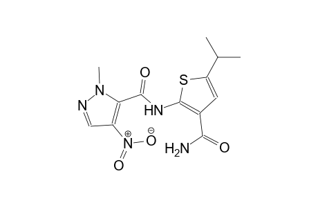 1H-pyrazole-5-carboxamide, N-[3-(aminocarbonyl)-5-(1-methylethyl)-2-thienyl]-1-methyl-4-nitro-